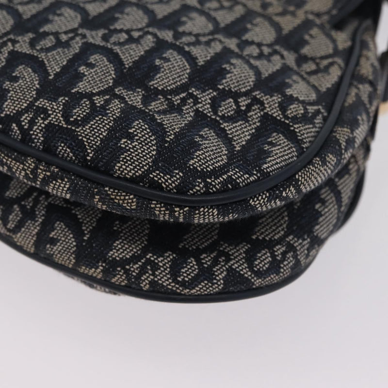 Christian Dior Vintage Double Saddle Diorissimo Canvas Navy Bag