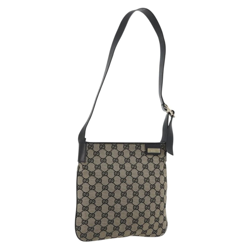 Gucci Web Strap Zip Messenger Gg Canvas Beige
