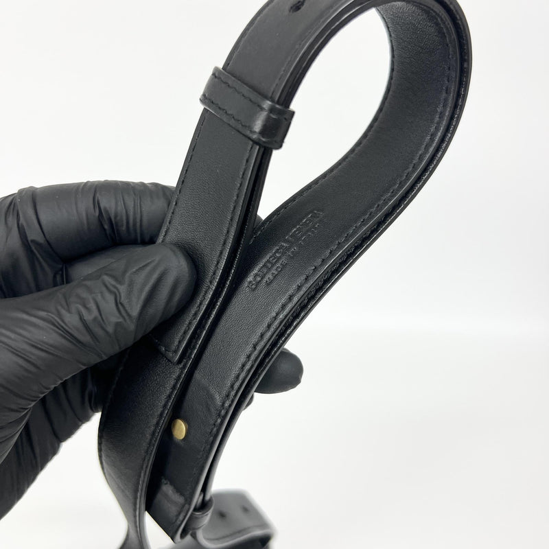 Bottega Veneta Cassette Belt Maxi Intrecciato Leather Black Bag