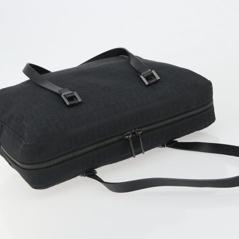 Fendi Shoulder Zucchino Canvas Black Bag