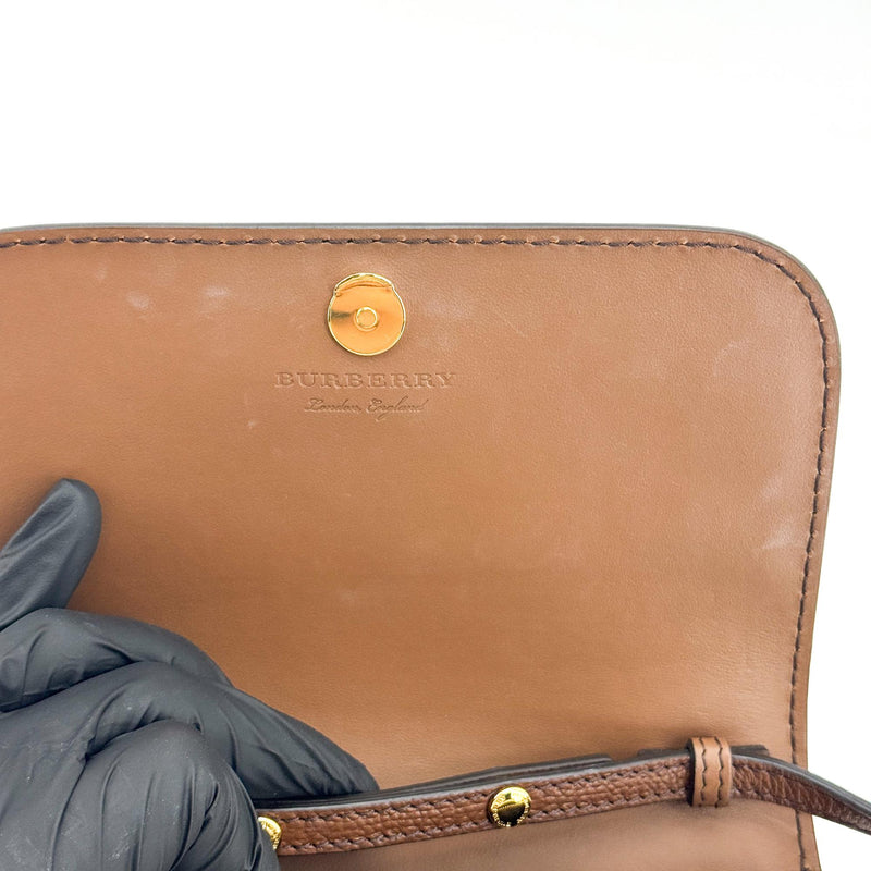 Burberry Folding Vintage Check Canvas And Leather Brown Accessory