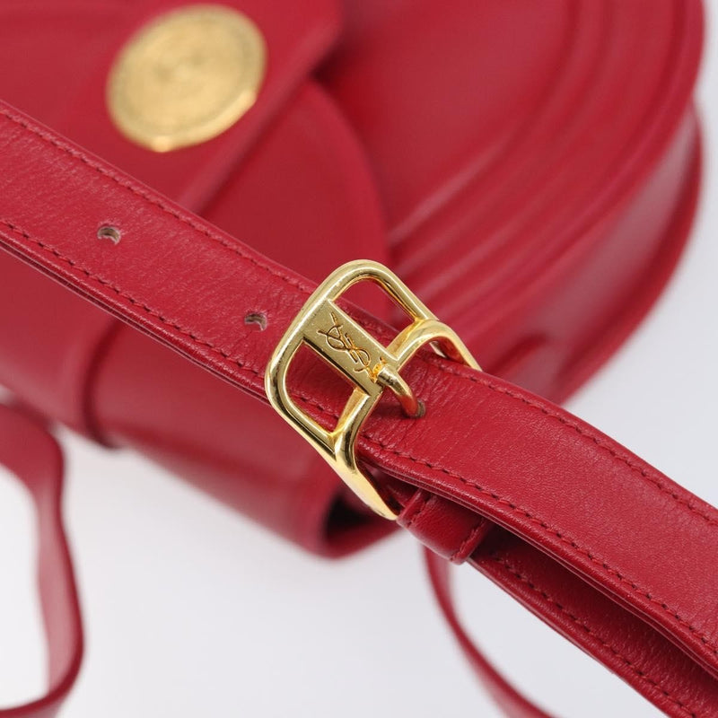 Saint Laurent Vintage Shoulder Bag Leather Red