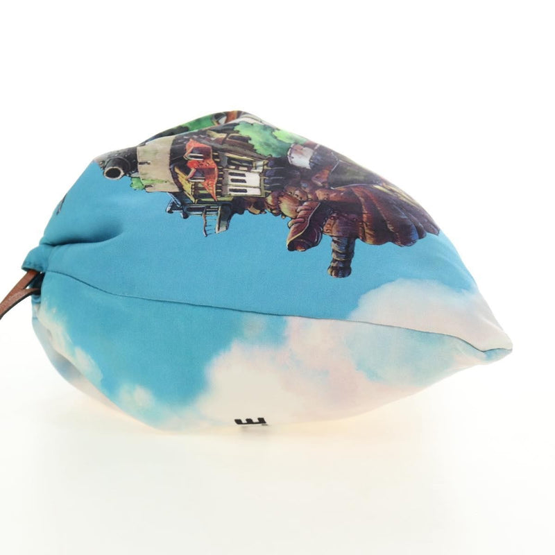 Loewe Paula Drawstring Printed Canvas Blue Bag