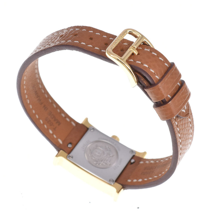 Hermes Heure H Quartz Plated Metal And Leather Watches