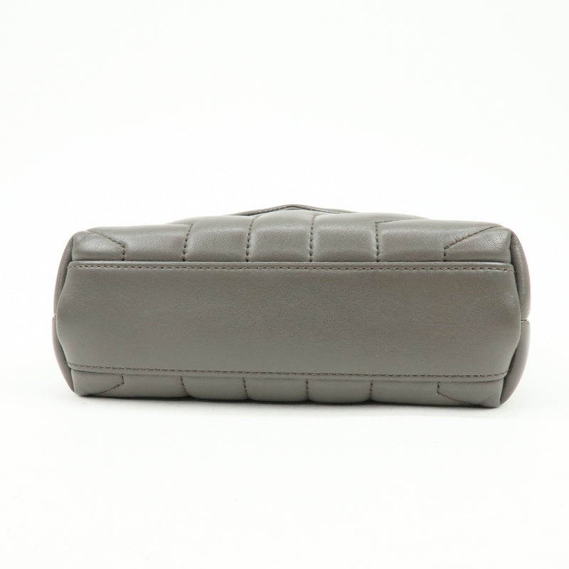 Saint Laurent Loulou Matelasse Chevron Leather Gray Bag