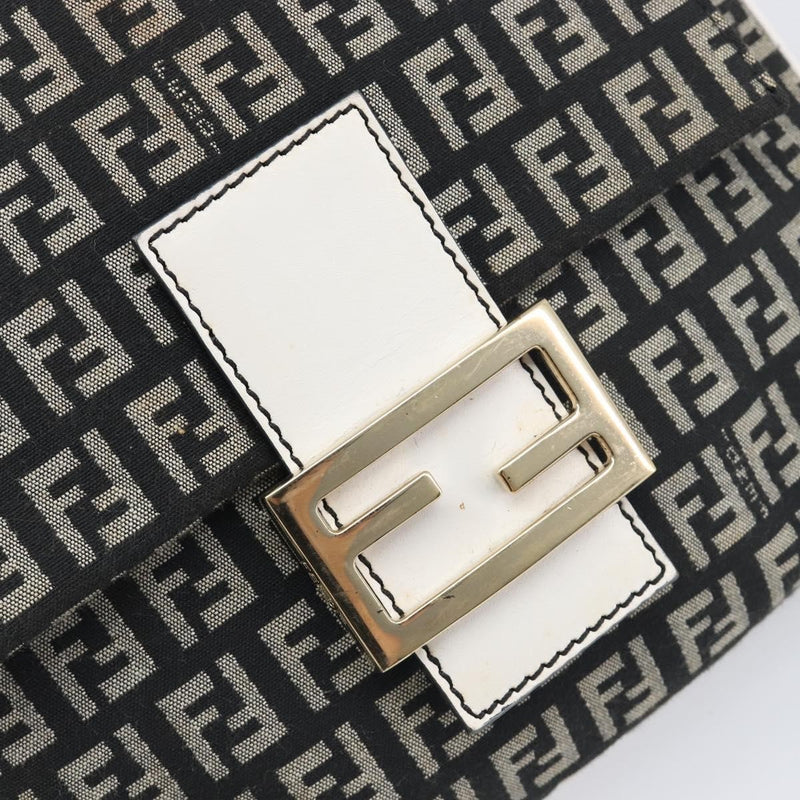 Fendi Vintage Flap Zucchino Canvas Black Bag