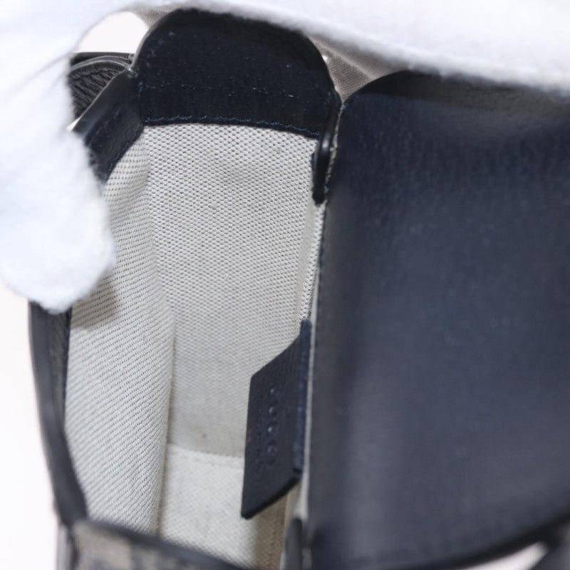 Gucci Horsebit 1955 Gg Coated Canvas With Leather Navy Bag