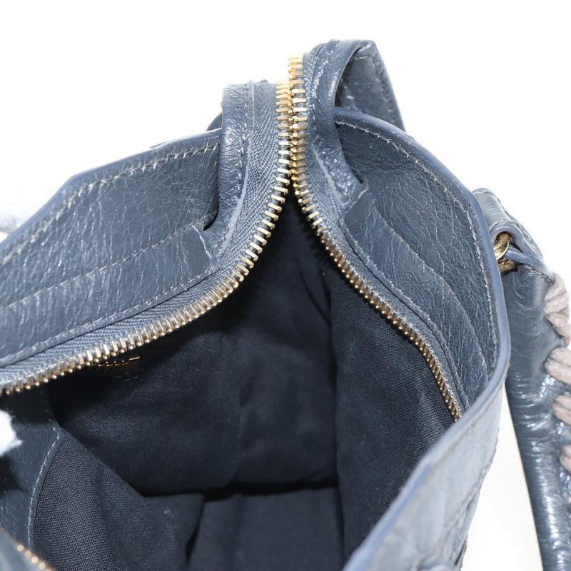 Balenciaga City Giant Studs Leather Gray Bag