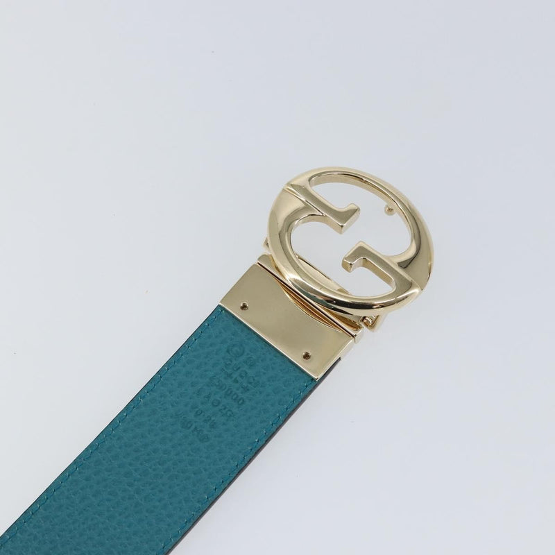 Gucci 1973 Reversible Belt (outlet) Leather Turquoise
