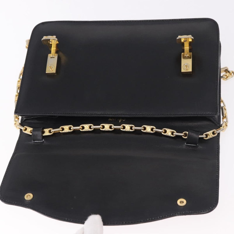 Celine Shoulder Leather Black Bag