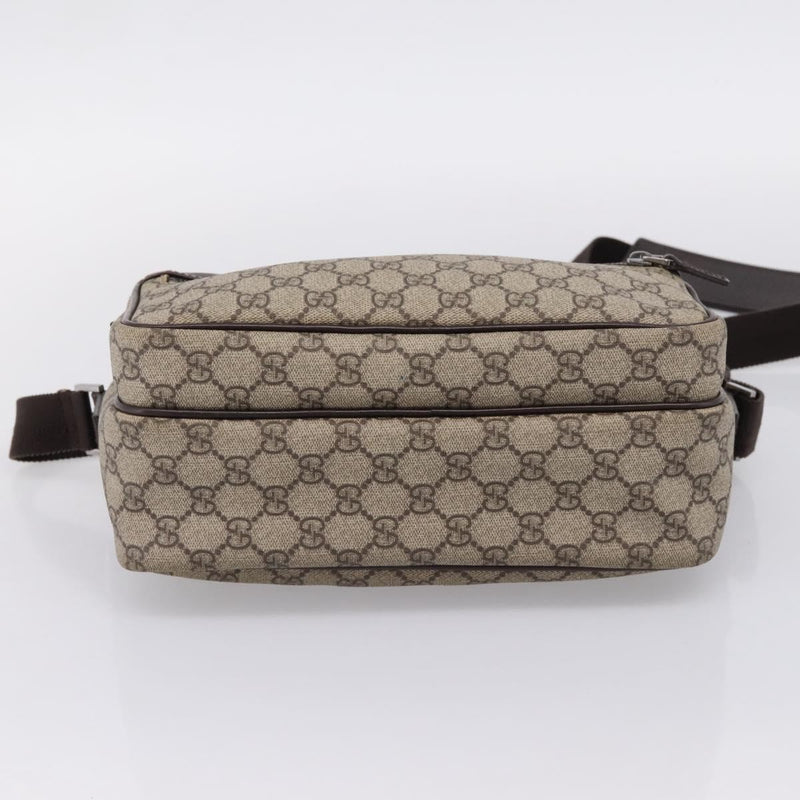 Gucci Front Zip Pocket Messenger Gg Coated Canvas Beige