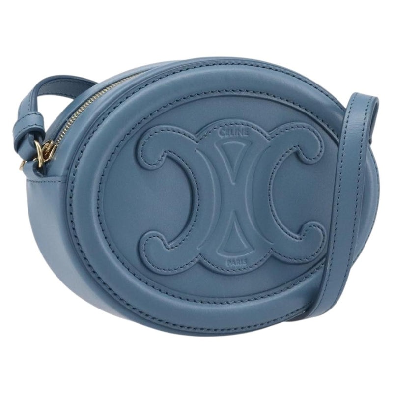Celine Triomphe Oval Leather Blue Bag