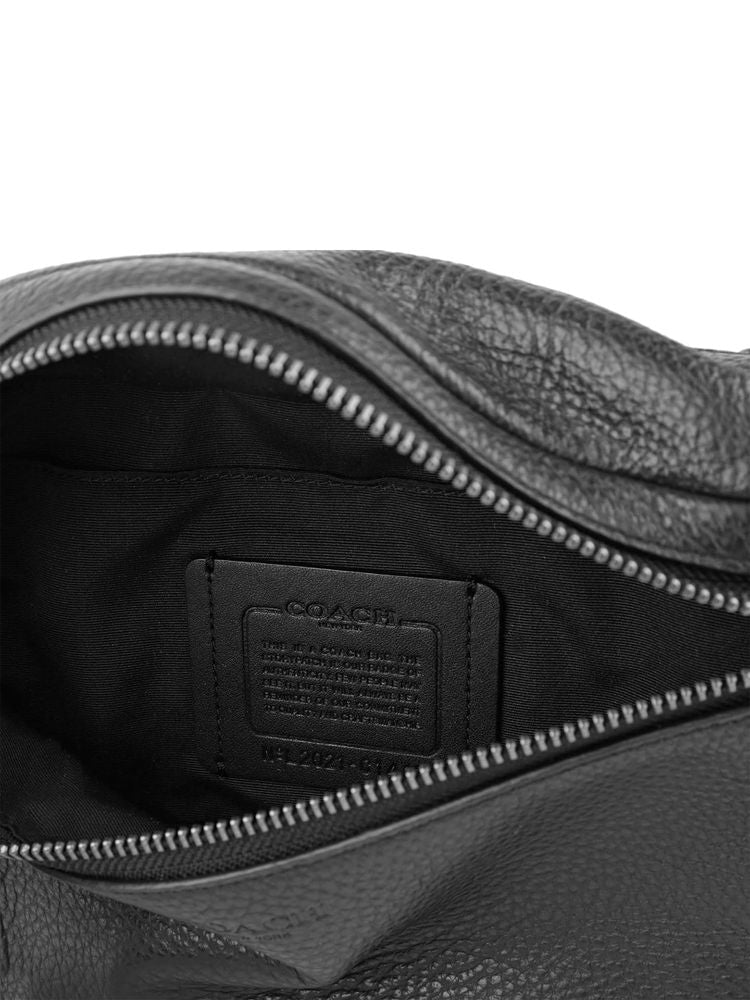 Coach Pebbled Leather Belt Bag — Black