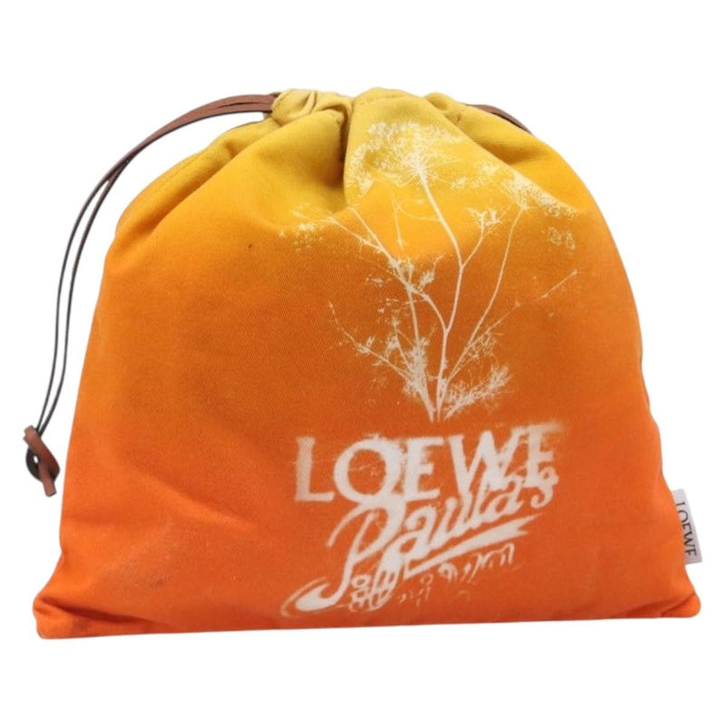 Loewe Paula Drawstring Printed Canvas Orange Bag