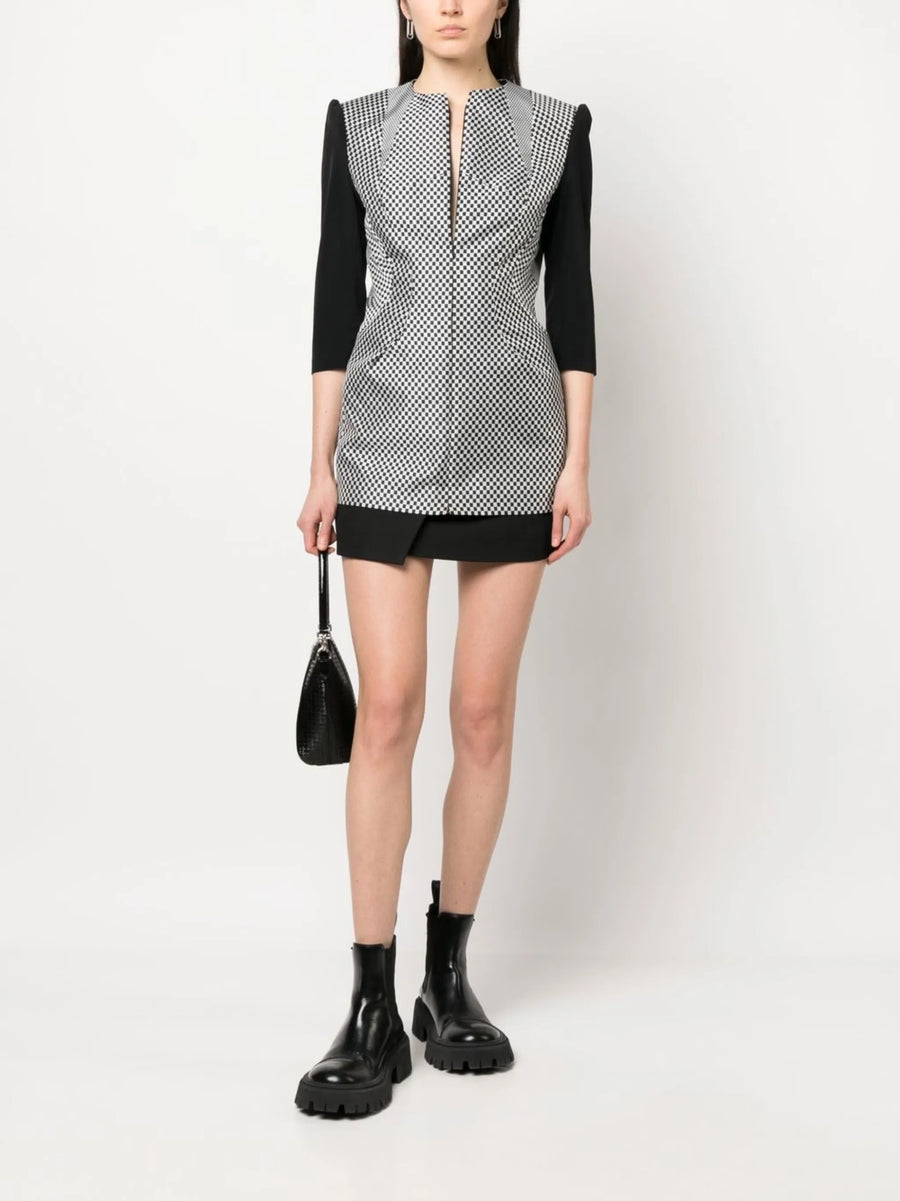Comme Des Garçons Checkerboard-Print Jacket Checkerboard Gray Wool Clothing
