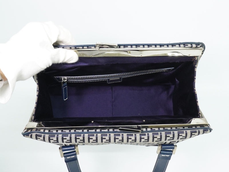 Fendi Vintage Shoulderbag Canvas Navy Bag