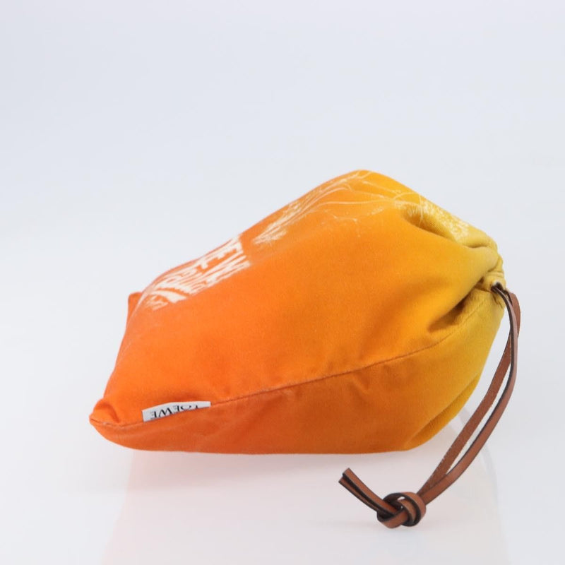 Loewe Paula Drawstring Printed Canvas Orange Bag