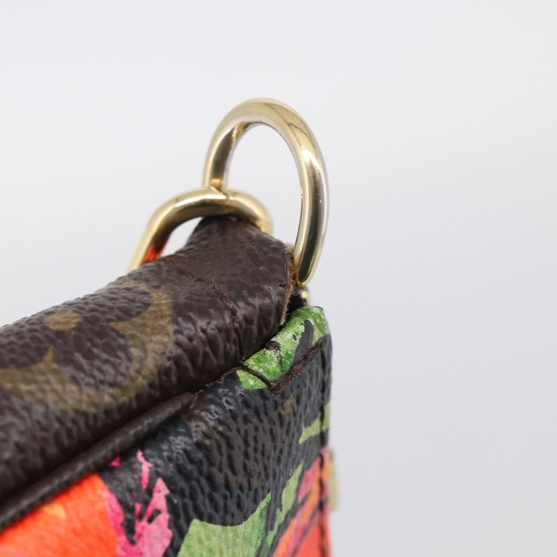 Louis Vuitton Pochette Accessoires Limited Edition Monogram Roses Multicolour Canvas Bag