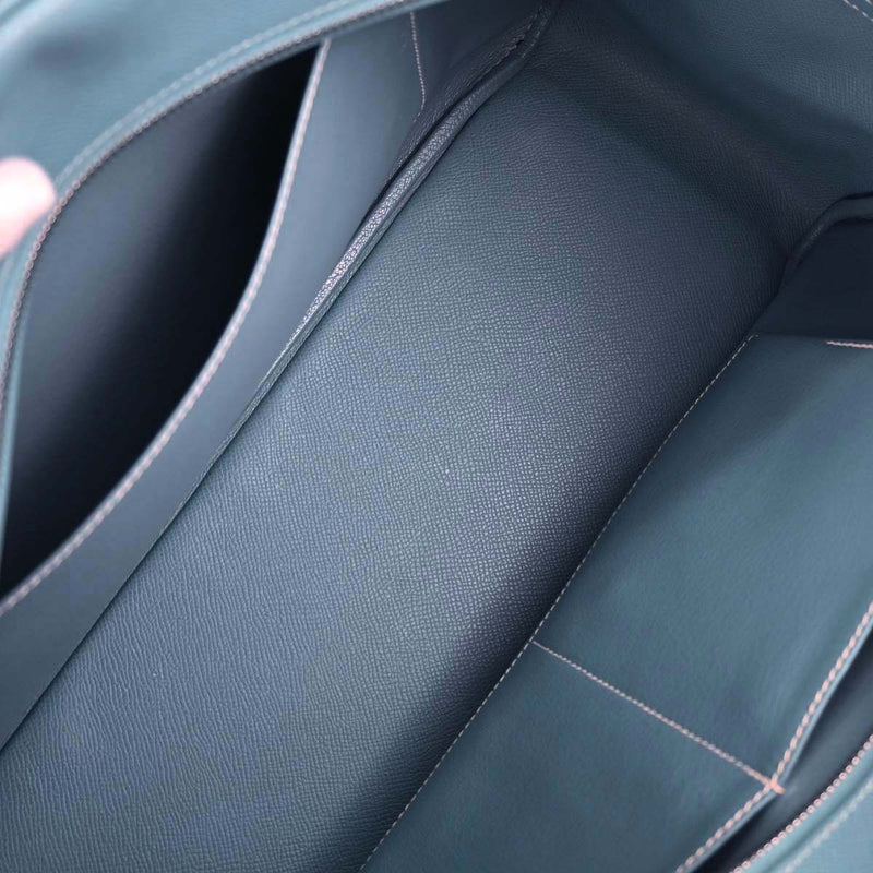 Hermes Plume Epsom Blue Leather Bag
