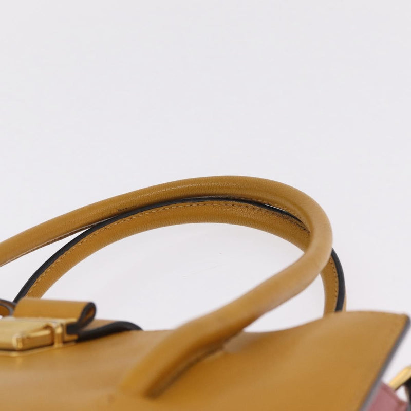 Miu Miu Madras Convertible Compartment Leather Yellow Bag