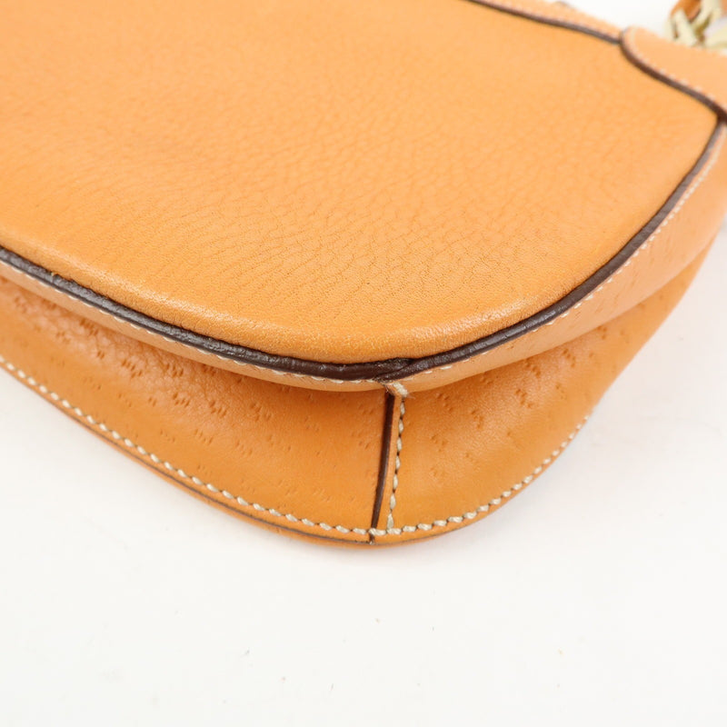 Salvatore Ferragamo Gancini Top Handle Leather Orange Bag