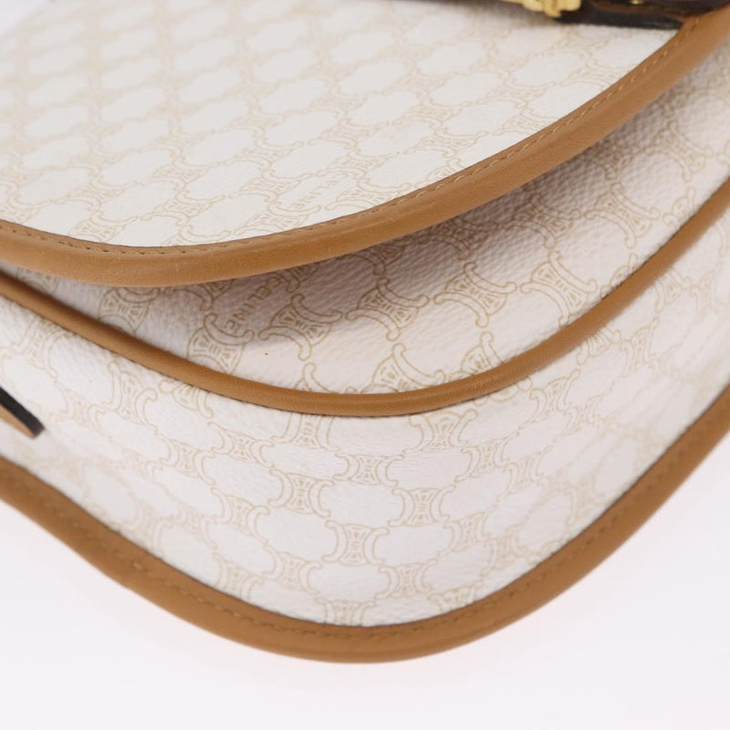 Celine Macadam Shoulder Canvas White Bag