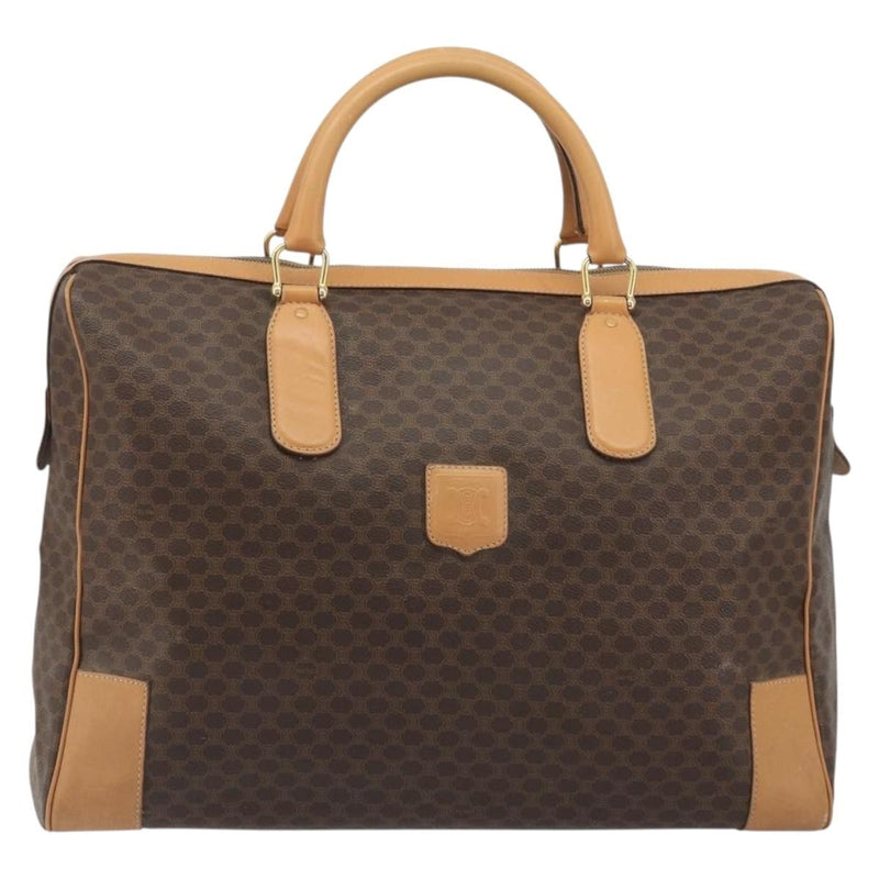 Celine Boston C Macadam Canvas Brown Bag