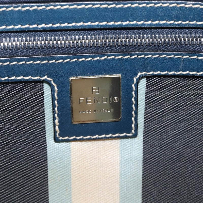 Fendi Baguette Canvas Navy Bag