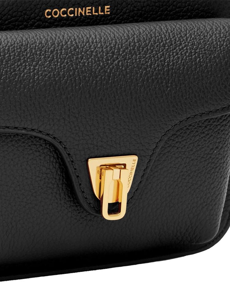 Coccinelle Beat Shoulder Bag — Black Cowhide