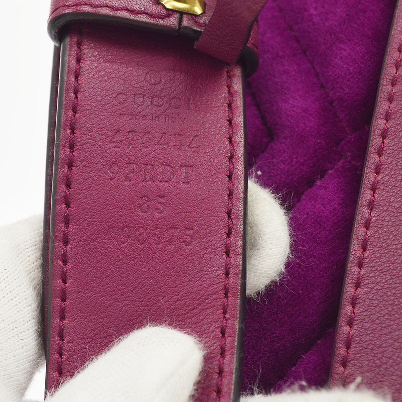 Gucci Gg Marmont Belt Matelasse Velvet Purple Bag