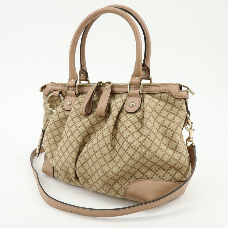 Gucci Sukey Diamante Canvas With Leather Beige Bag