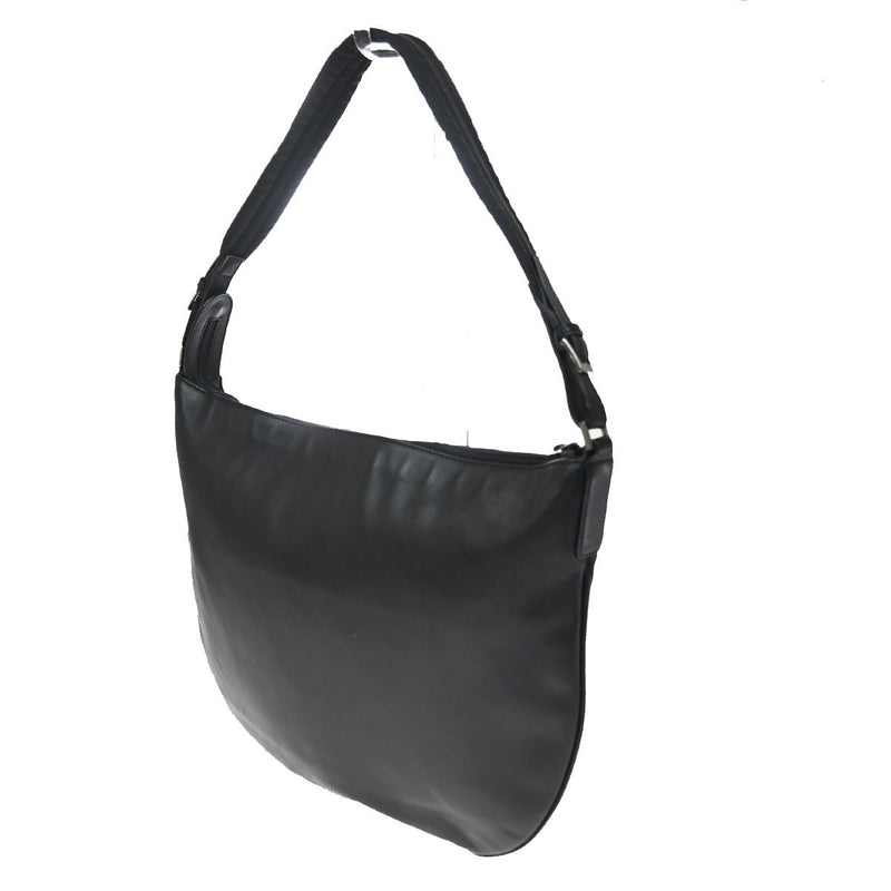 Gucci Vintage Web Half Moon Leather Black Bag