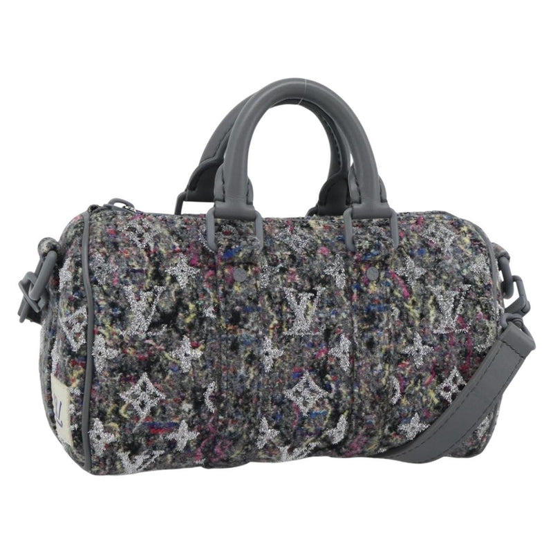 Louis Vuitton Keepall Bandouliere Lv Felt Gray Canvas Bag
