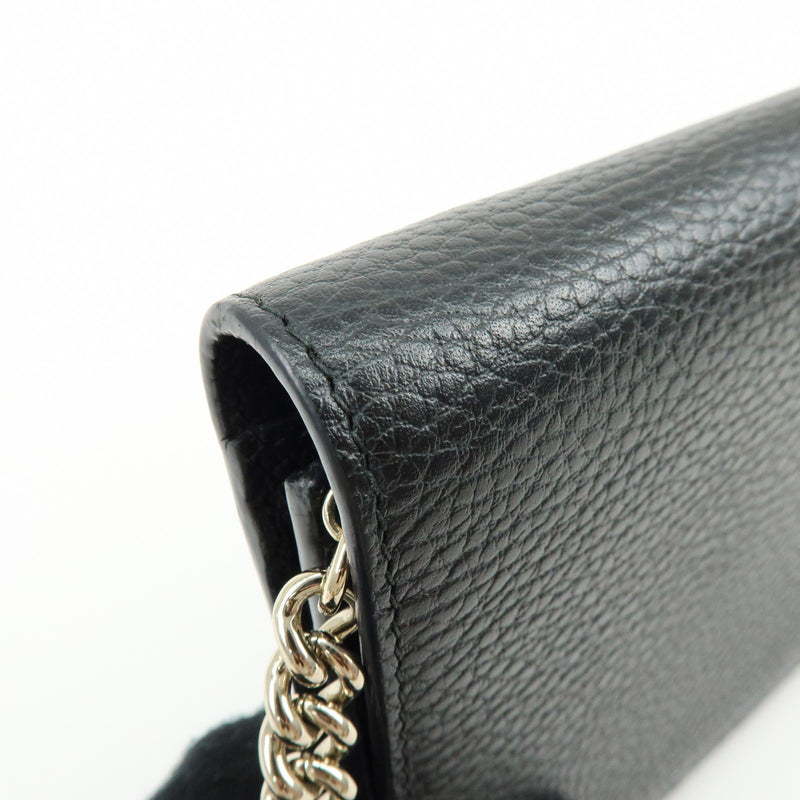 Gucci Betty Chain Wallet (outlet) Leather Black Bag