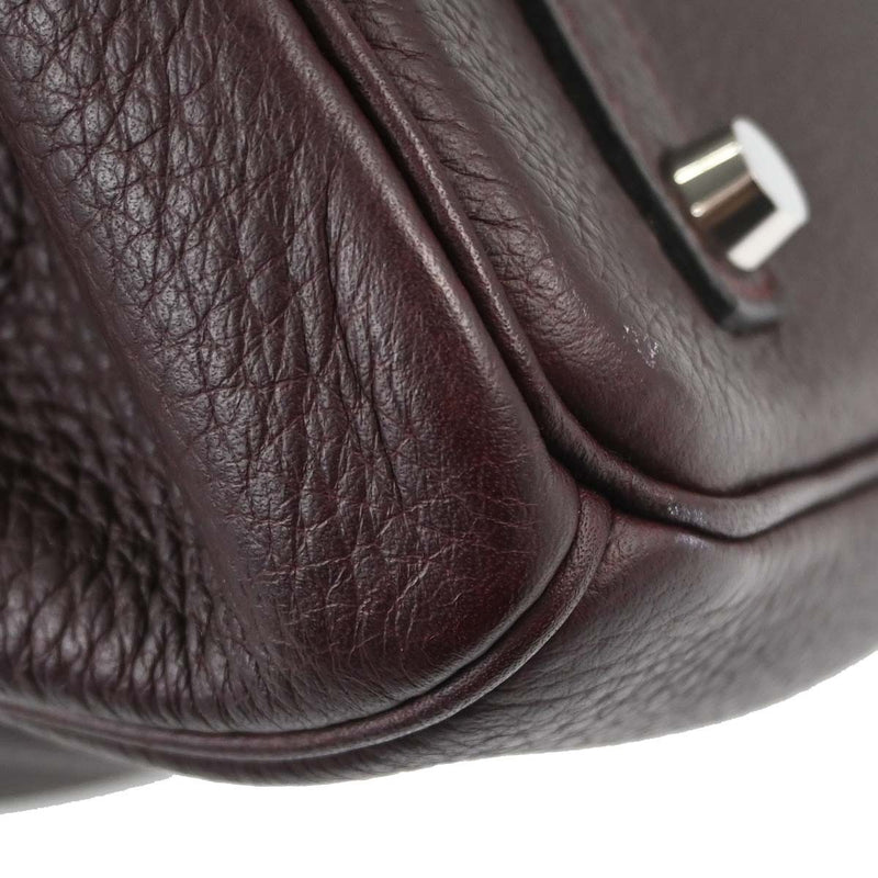 Hermes Birkin Purple Togo With Palladium Hardware Burgundy Leather Bag