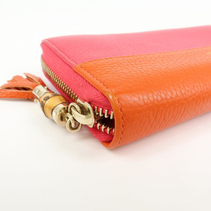 Gucci Bamboo Tassel Zip Leather Pink Accessory