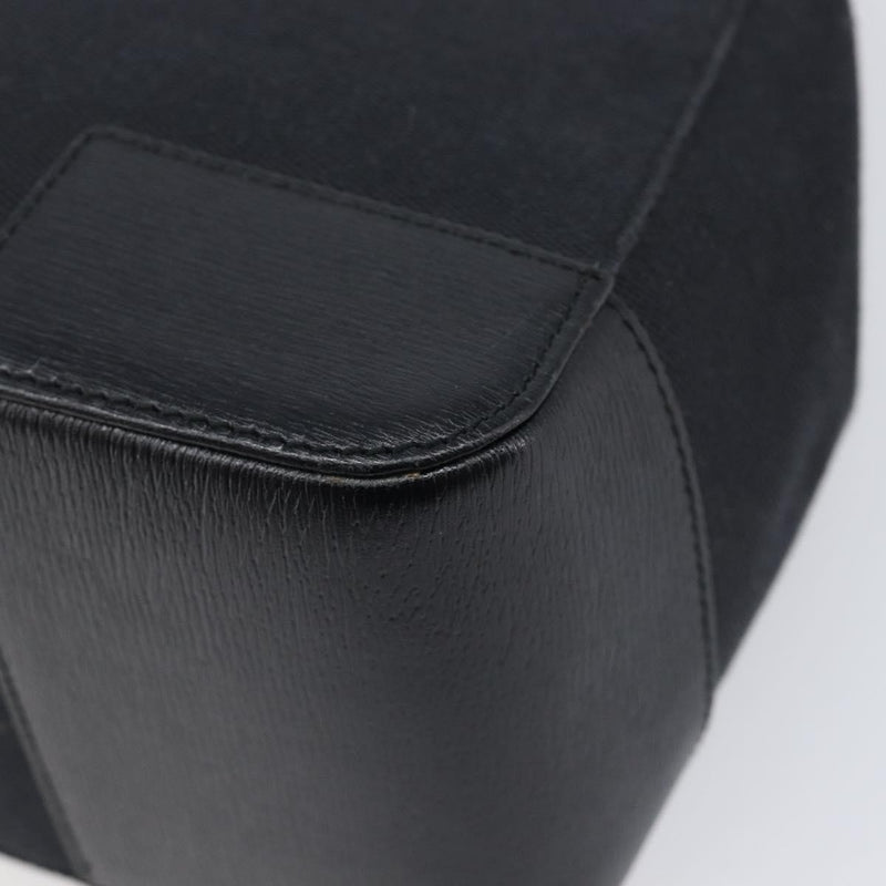 Gucci Vintage G Logo Canvas Black Leather Bag