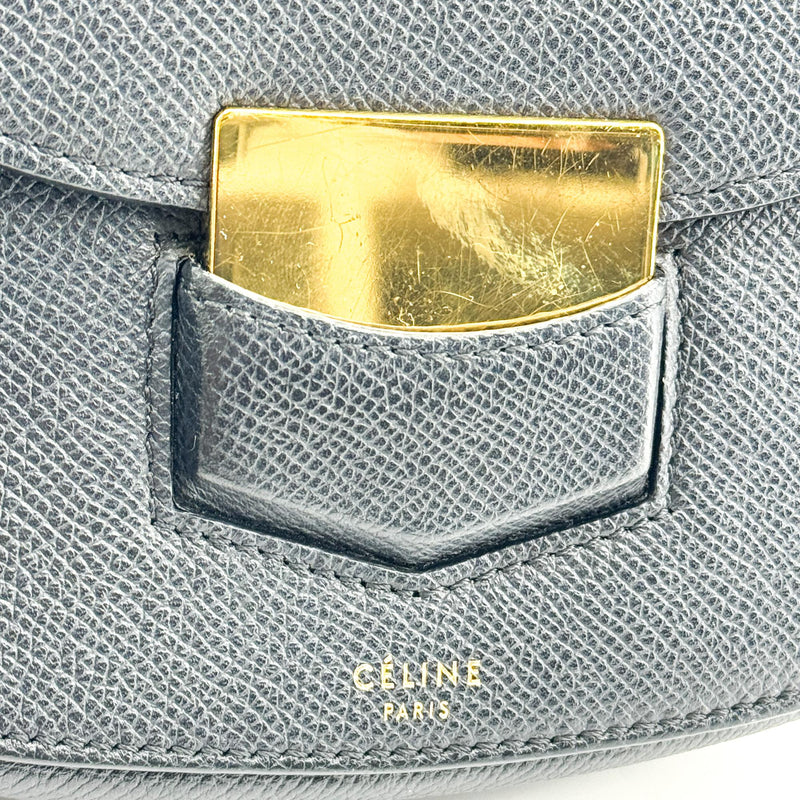 Celine Trotteur Calfskin Black Leather Bag