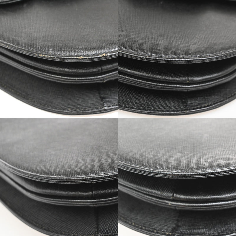 Saint Laurent Vintage Shoulder Bag Leather Black