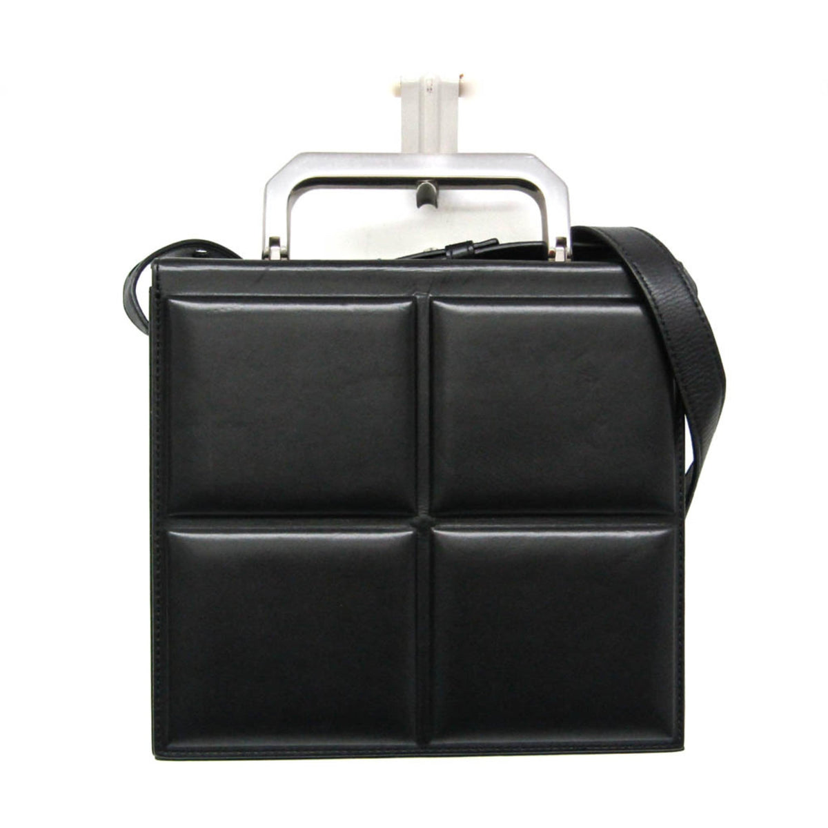 Bottega Veneta Trunk Top Handle Messenger Padded Leather Black