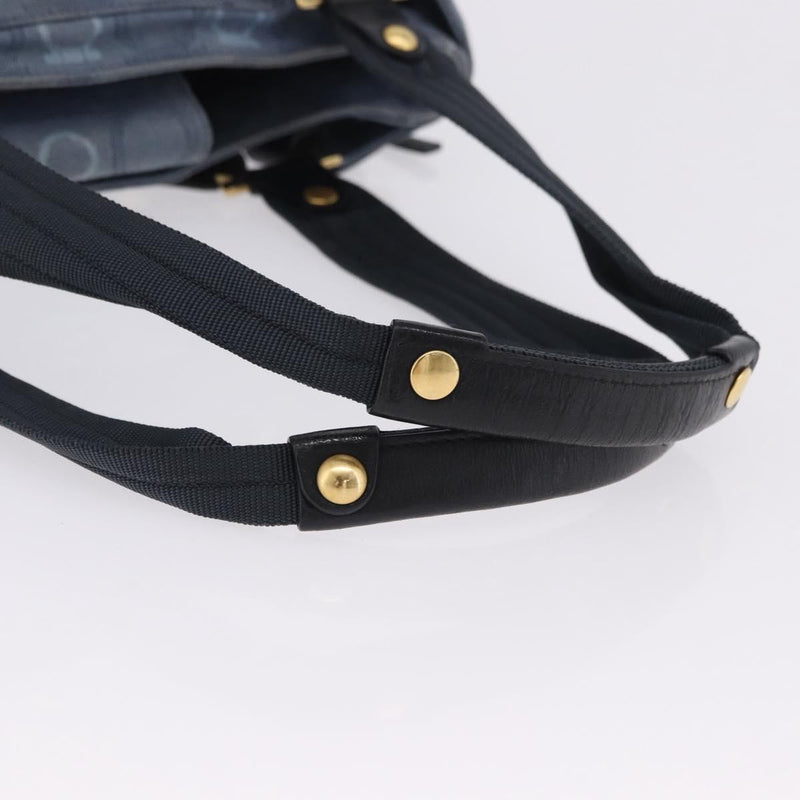 Salvatore Ferragamo Gancini Canvas Navy Bag