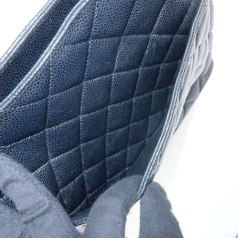 Chanel Medallion Quilted Caviar Black Leather Bag