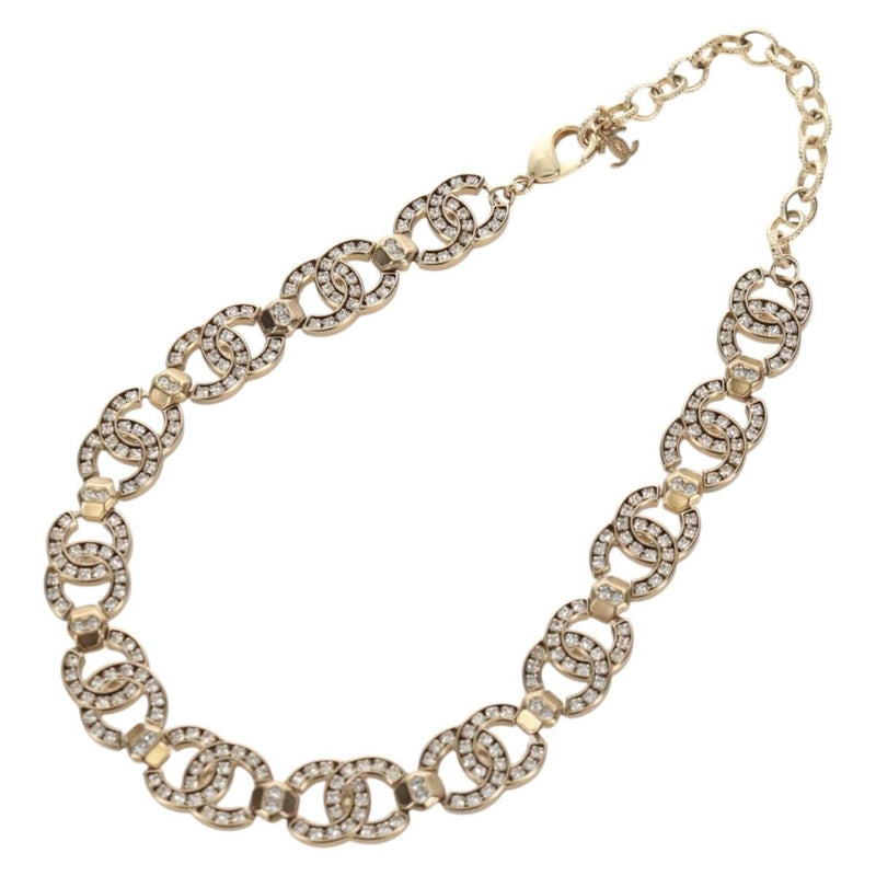 Chanel Cc Link Choker Metal With Crystals Gold Bijoux