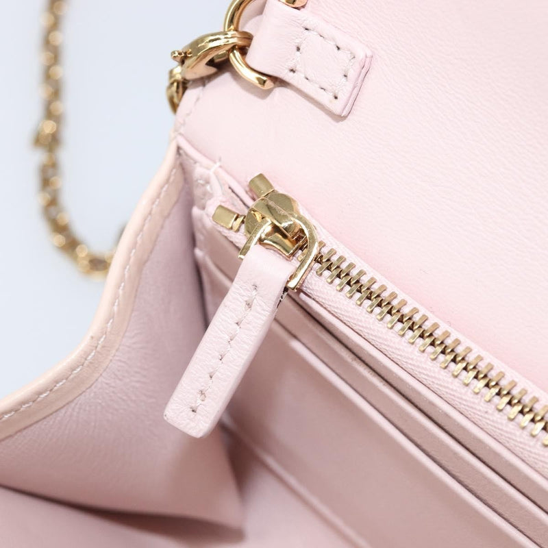 Versace Greca Goddess Convertible Clutch Leather Pink