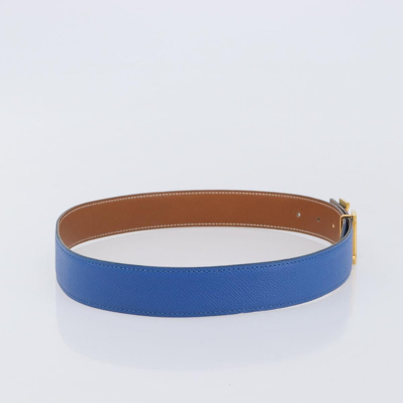 Hermes Constance Reversible Belt Leather Blue
