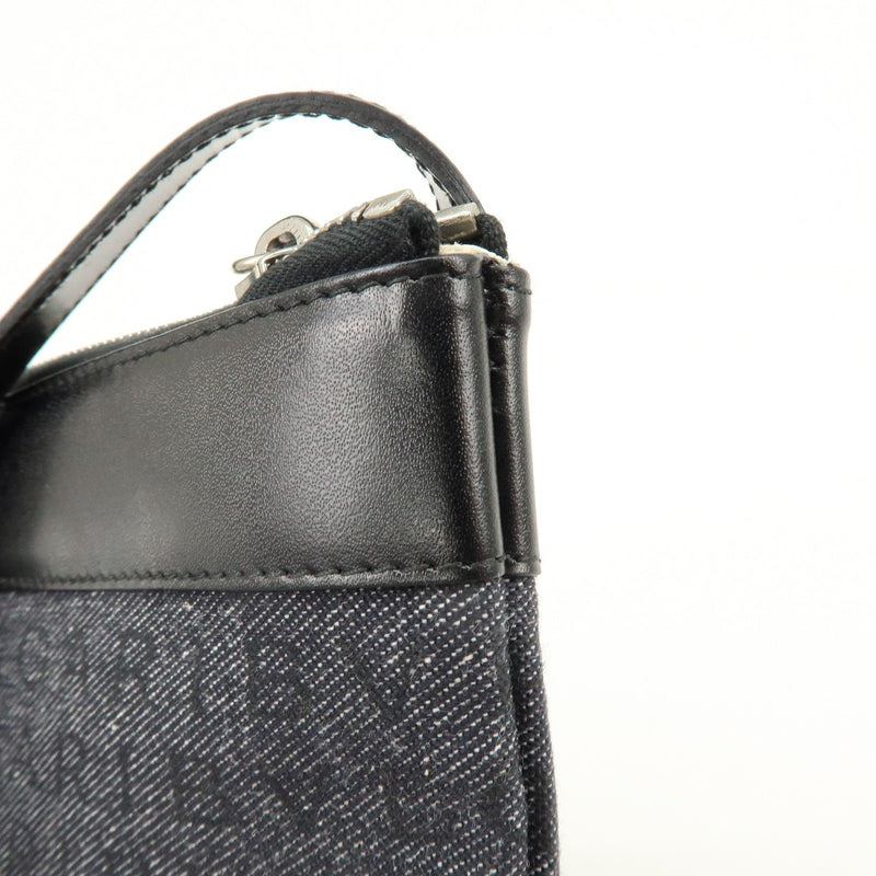 Bvlgari Logomania Canvas With Leather Black Denim_jeans Bag