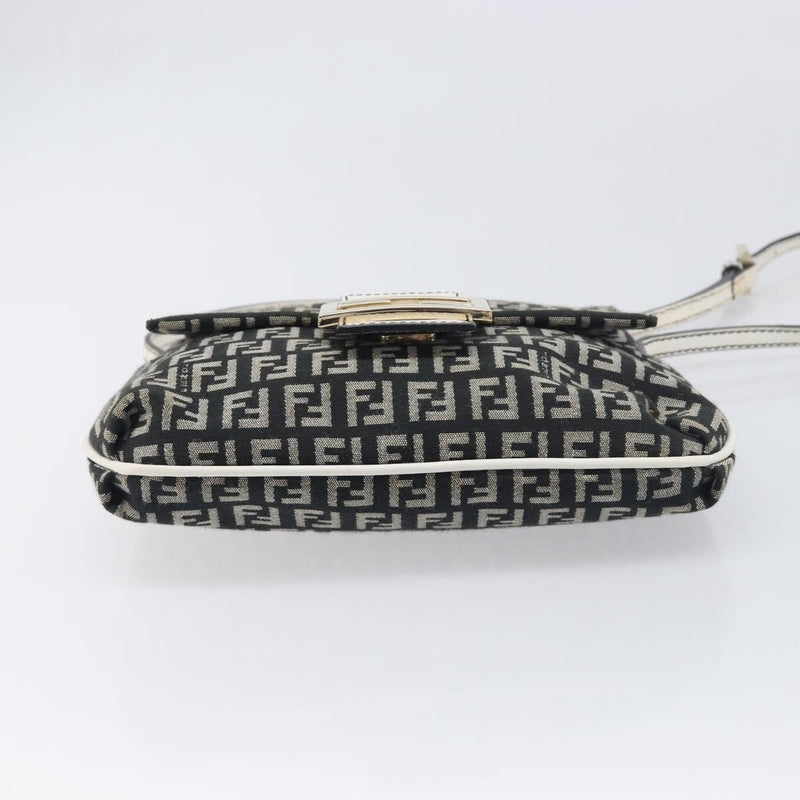 Fendi Vintage Flap Zucchino Canvas Black Bag