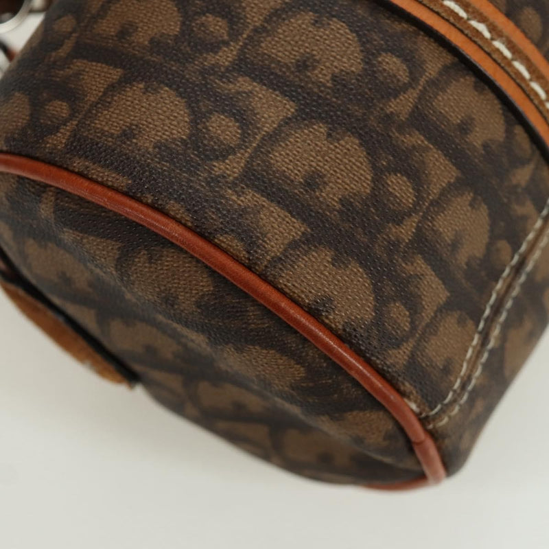 Christian Dior Vintage Trotter Romantique Boston Diorissimo Coated Canvas Brown Bag