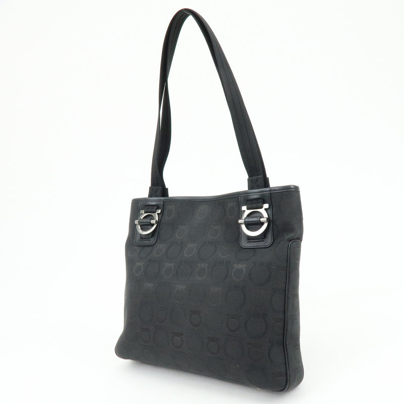 Salvatore Ferragamo Gancini Tote Canvas Black