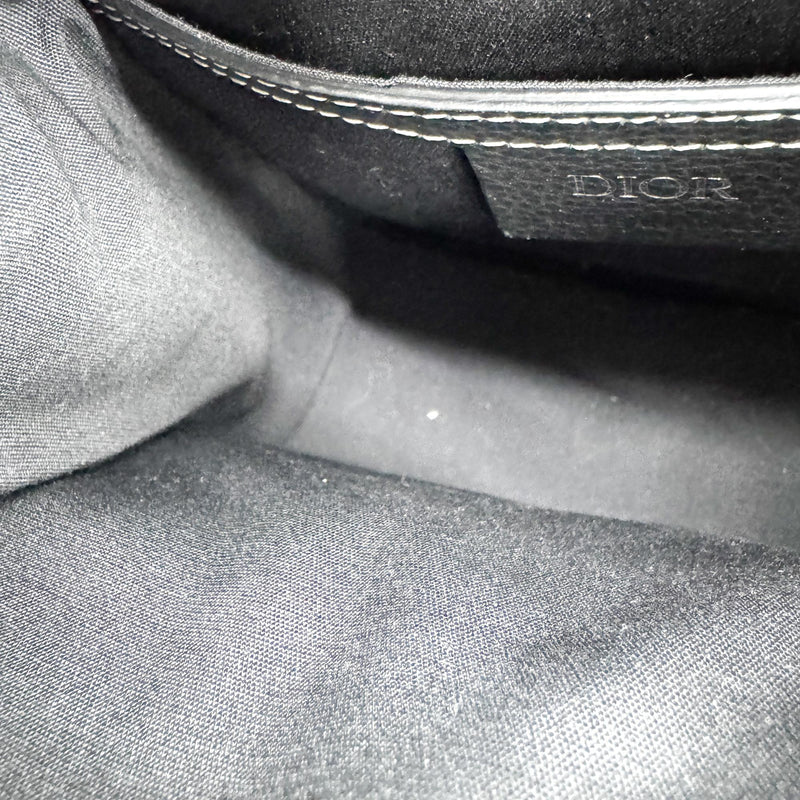Christian Dior Saddle Leather Black Calfskin Bag